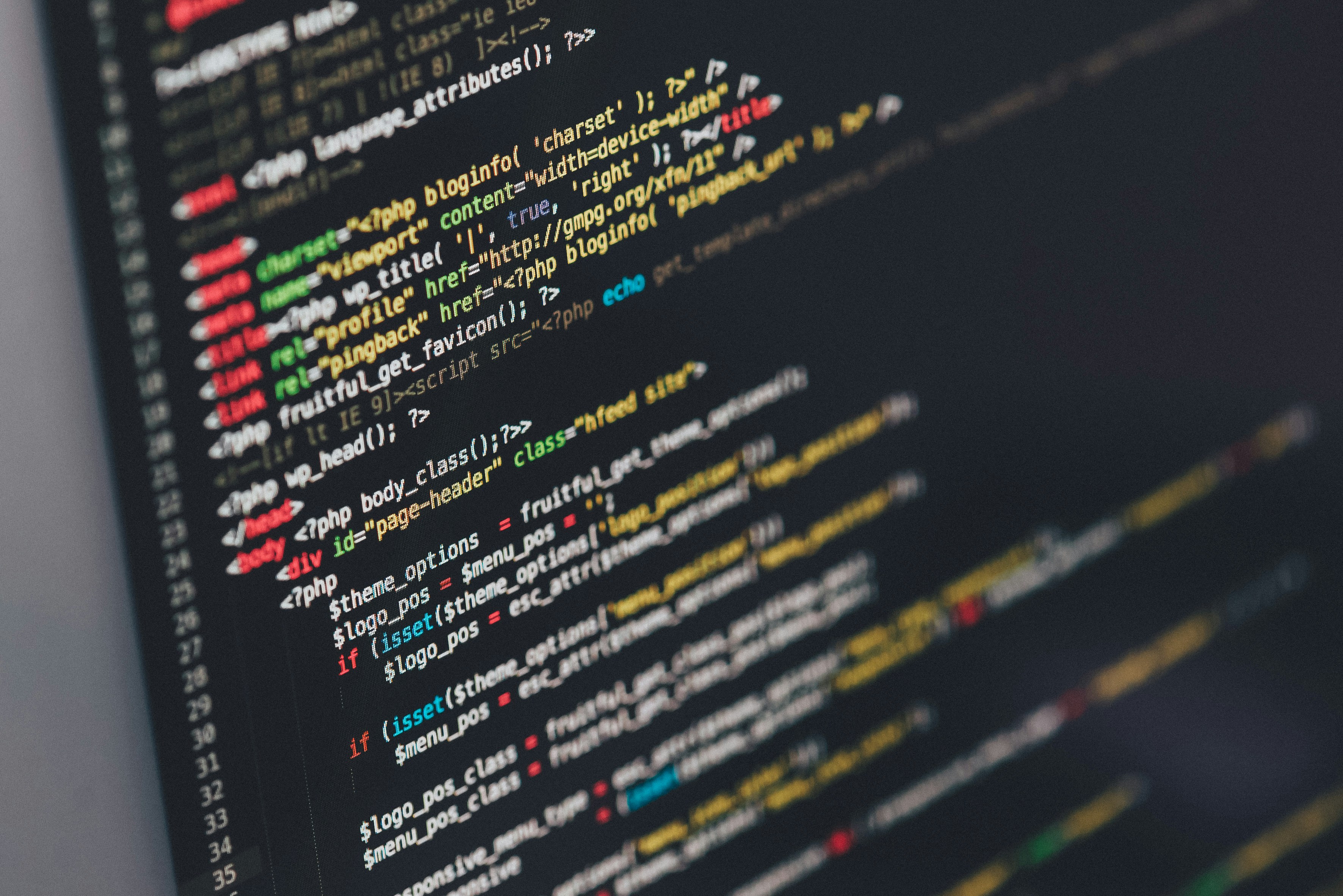 Monitor displaying lines of code